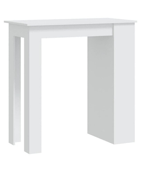 Bar Table with Storage Rack White 40.2"x19.7"x40.7" Engineered Wood