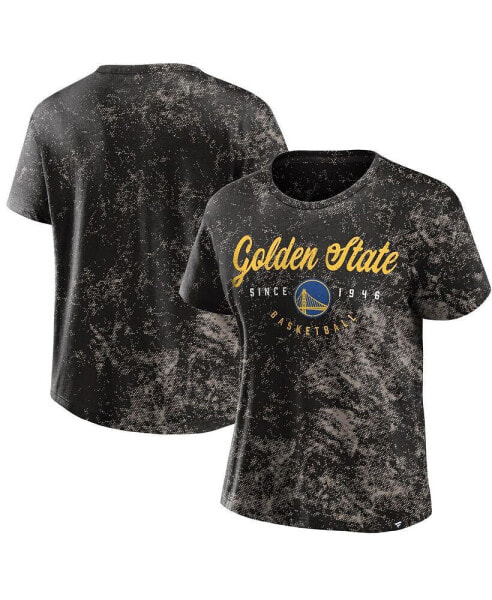 Women's Black Distressed Golden State Warriors Breakaway T-shirt