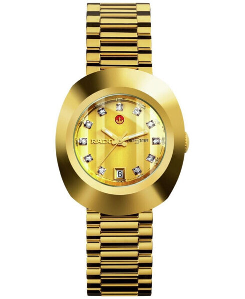 Unisex Swiss Original DiaStar Gold-Tone Stainless Steel Bracelet Watch 27mm