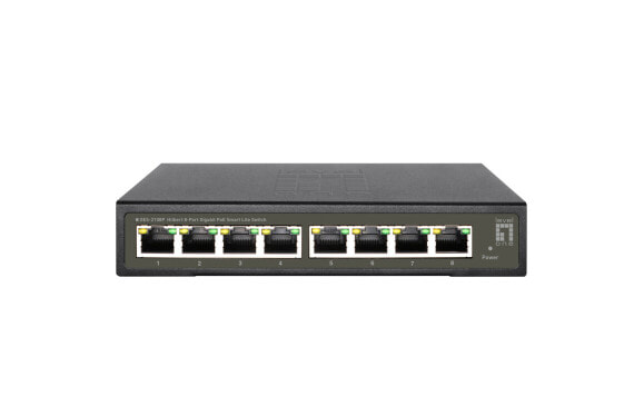 LevelOne Hilbert 8-Port Gigabit PoE Smart Lite Switch - 802.3at/af PoE - 8 PoE Outputs - 112.8W PoE Power Budget - Managed - L2 - Gigabit Ethernet (10/100/1000) - Full duplex - Power over Ethernet (PoE)