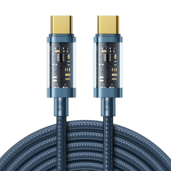Mocny kabel przewód plecionka USB-C 100W 2m niebieski