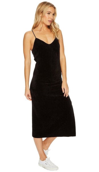 Juicy Couture 167746 Womens Velour Cross-back Slip Dress Black Size X-Small