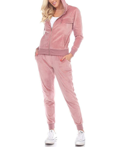 Women's Velour Tracksuit Loungewear 2pc Set