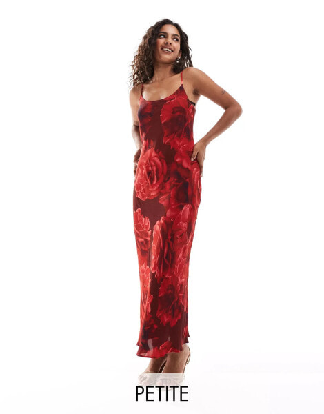 Forever New Petite slip maxi dress in red floral