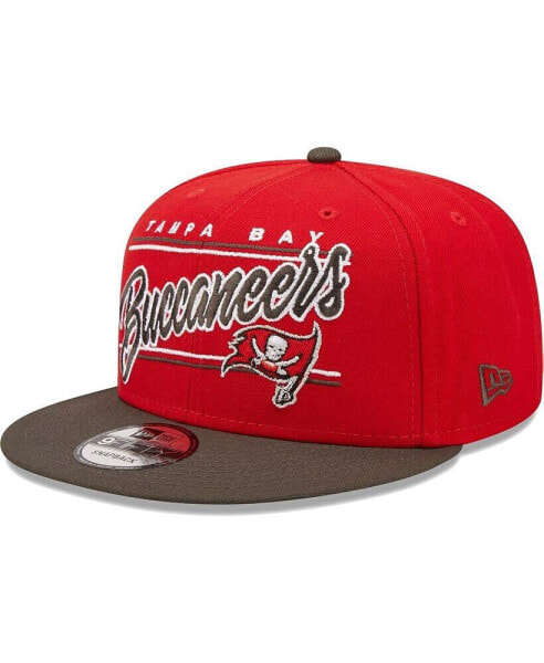 Men's Scarlet, Pewter Tampa Bay Buccaneers Team Script 9FIFTY Snapback Hat