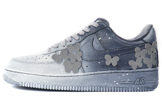 【定制球鞋】 Nike Air Force 1 Low 07 空军一号 浸染 反光蝴蝶 低帮 板鞋 女款 灰色 / Кроссовки Nike Air Force DD8959-100