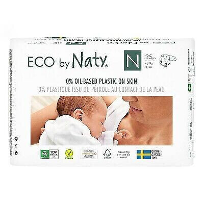 Подгузники для новорожденных Eco by Naty 4шт Premium Disposable Diapers for Sensitive Skin - Newborn (100 шт)