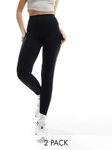 ONLY 2 pack leggings in black