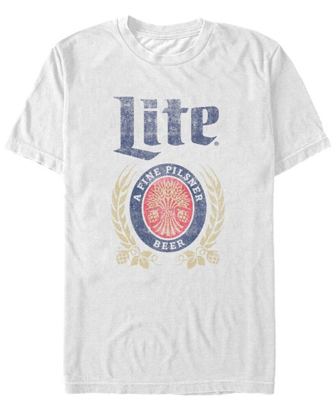 Men's Miller Lite Distressed A Fine Pilsner Logo Short Sleeve T-shirt