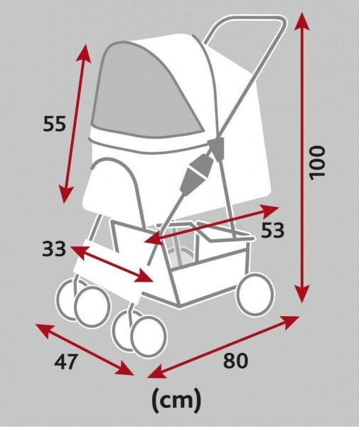 Trixie Wózek transporter psa kota do 15 kg, 4 koła, szary