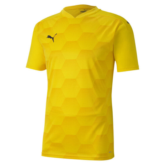 Puma Teamfinal 21 Graphic Crew Neck Short Sleeve Soccer Jersey Mens Yellow 7041