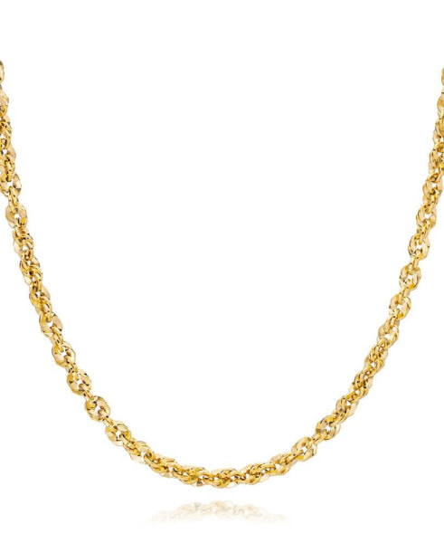 Diamond Cut Rope, 20" Chain Necklace (3-3/4mm) in 14k Gold, Made in Italy