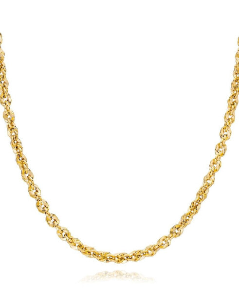 Italian Gold diamond Cut Rope, 18" Chain Necklace (3-3/4mm) in 14k Gold, Made in Italy