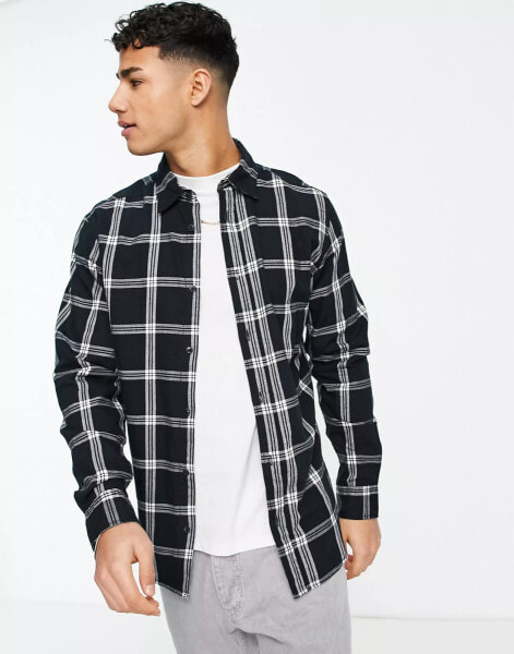 Jack & Jones Originals check shirt in black