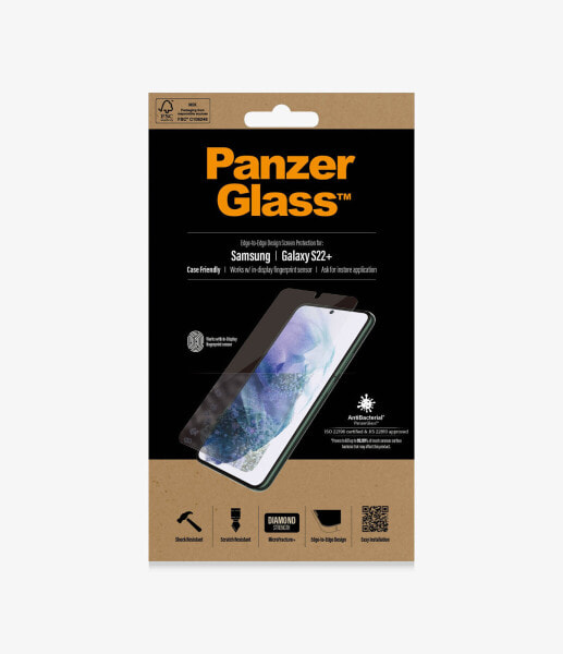 PanzerGlass ™ UltraForce1 Samsung Galaxy S22+ | Screen Protector - Samsung - Samsung - Galaxy S22+ - Dry application - Scratch resistant - Shock resistant - Anti-bacterial - Transparent - 1 pc(s)