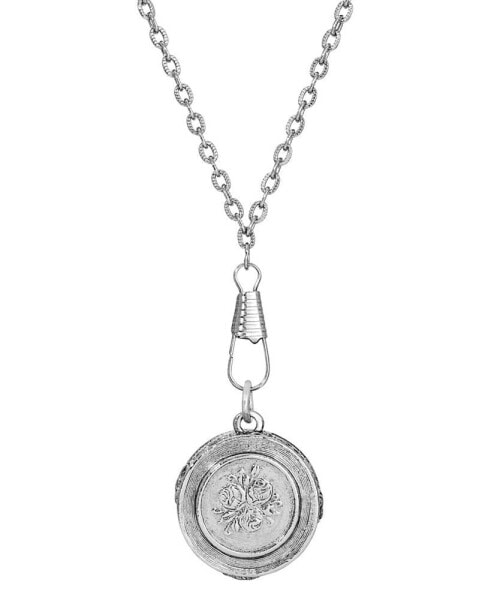 Silver-Tone Vintage-Like Pendant Dime Holder Necklace