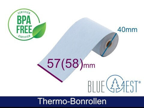 ARTDEV Thermorolle - 57 58 40 12 B/D max./K weiss 18m Blue4est BlauÖkopapier