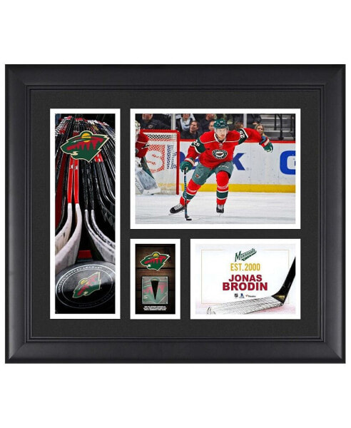 Jonas Brodin Minnesota Wild Framed 15" x 17" Player Collage with a Piece of Game-Used Puck