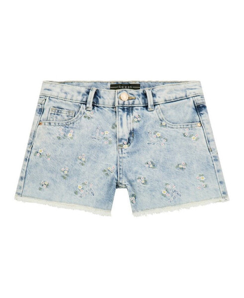 Big Girl All Over Embroidery Denim Shorts