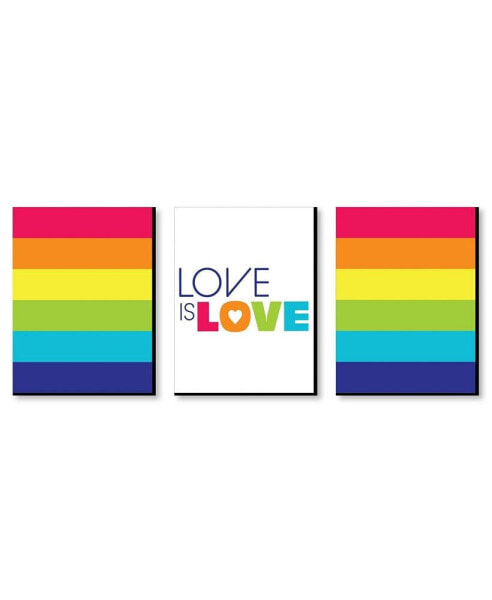 Love is Love - Pride - Wall Art Room Decor - 7.5 x 10 inches - 3 Prints