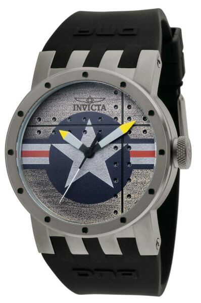 Invicta Men's 11649 DNA Bomber Silver Dial Black Silicone Watch