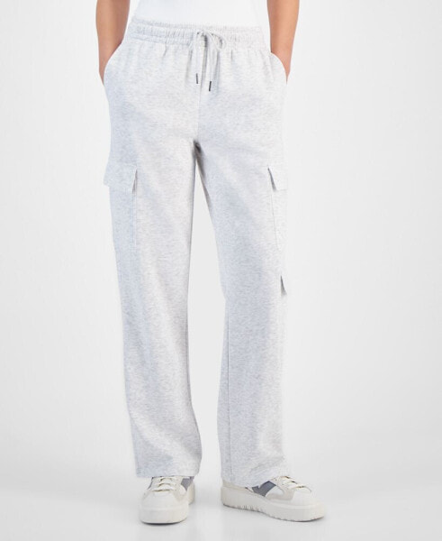 Juniors' High-Rise Wide-Leg Cargo Sweatpants