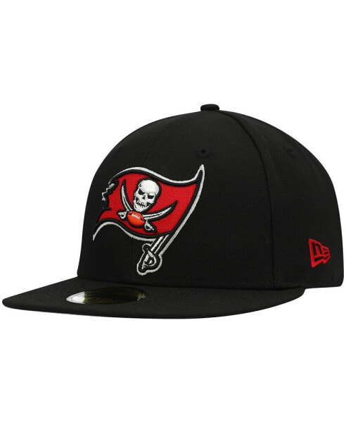 Men's Black Tampa Bay Buccaneers Omaha Primary Logo 59Fifty Fitted Hat