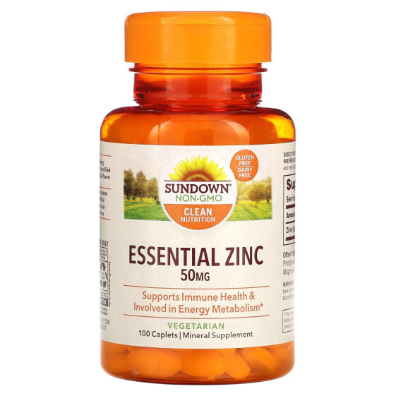 Витамины и минералы Цинк Sundown Naturals Essential Zinc, 50 мг, 100 капсул