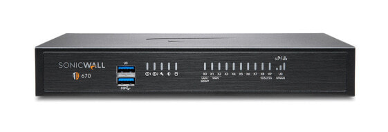 SonicWALL TZ670 - 5000 Mbit/s - 2.1 Gbit/s - 800 Mbit/s - 55.1 BTU/h - BGP - OSPF - RIP-1 - RIP-2 - Wired