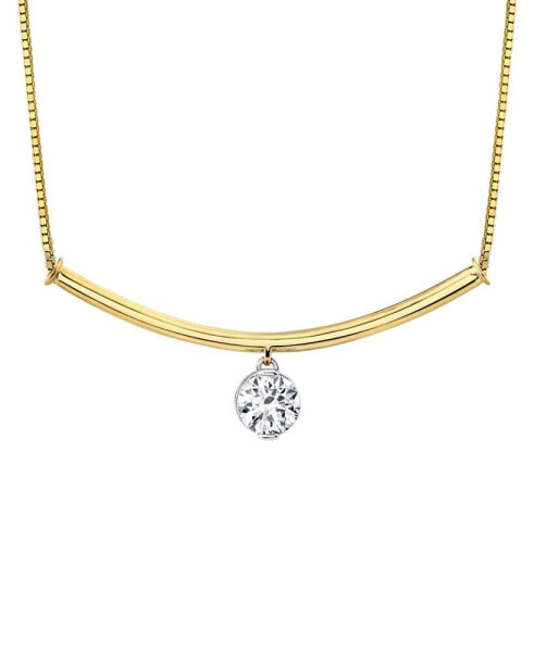 Sirena diamond Dangle Curved Bar 18" Pendant Necklace (5/8 ct. t.w.) in 14k Two-Tone Gold