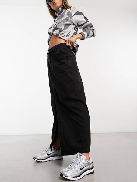 Cotton On utility maxi skirt in black