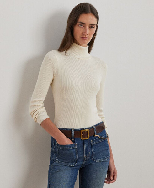 Petite Ribbed Turtleneck Sweater