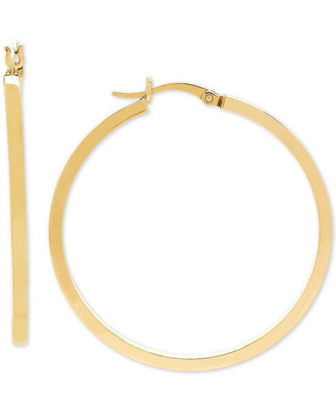 Square Edge Hoop Earrings (40mm) in 14k Gold