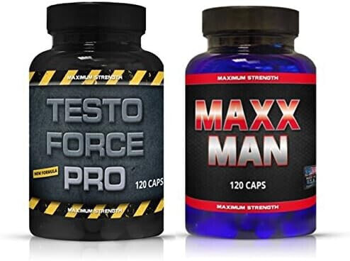 Testo Force Pro, MaxxMan 240 Capsules Original Pre Workout Testo Booster Preworkout High Dose for Bodybuilders Men High Purity Quality Brands Dietary Supplement Powder