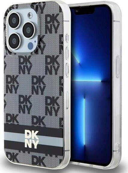 DKNY DKNY DKHMP15LHCPTSK iPhone 15 Pro 6.1" czarny/black hardcase IML Checkered Mono Pattern & Printed Stripes MagSafe