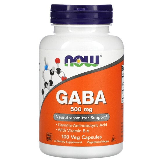 Аминокислоты NOW GABA, 750 мг, 200 капсул