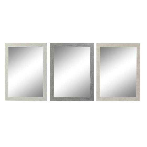 Настенное зеркало DKD Home Decor 70 x 2 x 96 cm Стеклянный Серый Бежевый Белый полистирол город (3 Предметы)