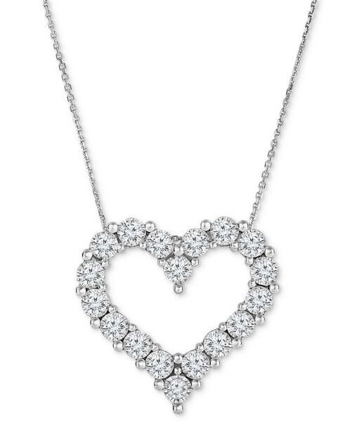Diamond Heart Pendant Necklace (1/2 ct. t.w.) in 10k White Gold