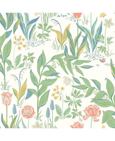 21" x 396" Spring Garden Botanical Wallpaper