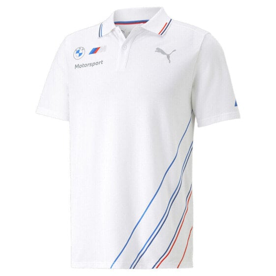 Puma Bmw Mms Team Short Sleeve Polo Shirt Mens White Casual 76332302