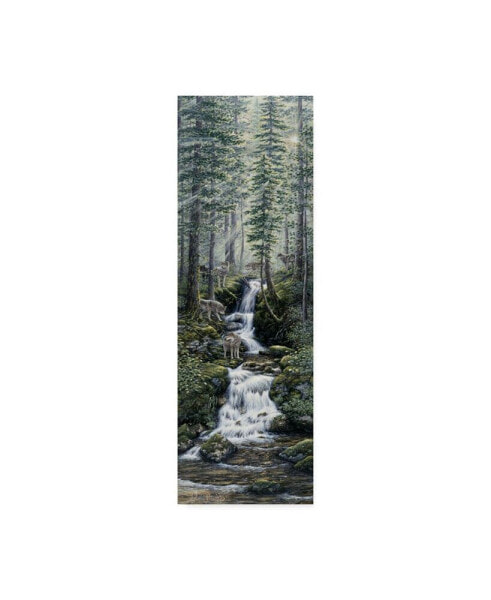 Jeff Tift 'Cascade Wolves' Canvas Art - 6" x 19"