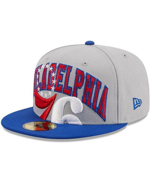 Men's Gray, Royal Philadelphia 76ers Tip-Off Two-Tone 59FIFTY Fitted Hat
