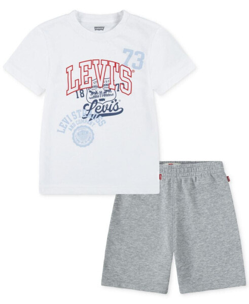 Little Boys Multi Hit Tee and Cargo Shorts Set