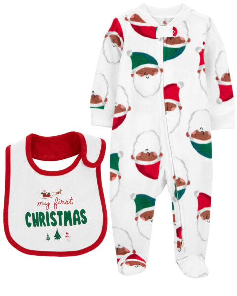 Baby Christmas Bib and Sleep & Play Set 3M