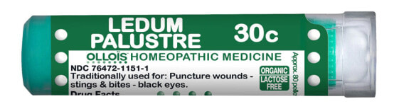 Ollois Ledum Palustre 30c Гомеопатическое средство при колотых ранах, укусов и синяках под глазами 80 пеллет