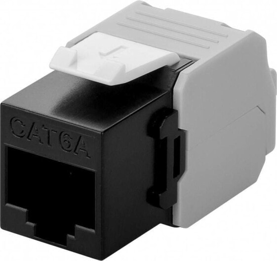 Wentronic Keystone Module RJ45 CAT 6A - UTP - Flat - Black - RJ-45 - LSA - Female - 22/26