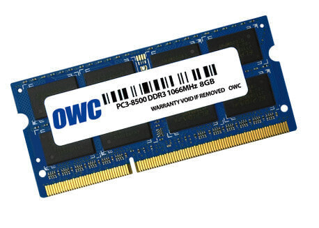 OWC 8GB - PC8500 - DDR3 - 1066MHz - 8 GB - 1 x 8 GB - DDR3 - 1066 MHz - 204-pin SO-DIMM - Blue