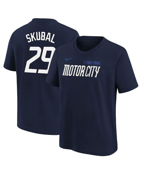 Big Boys and Girls Tarik Skubal Navy Detroit Tigers 2024 City Connect Name Number T-Shirt