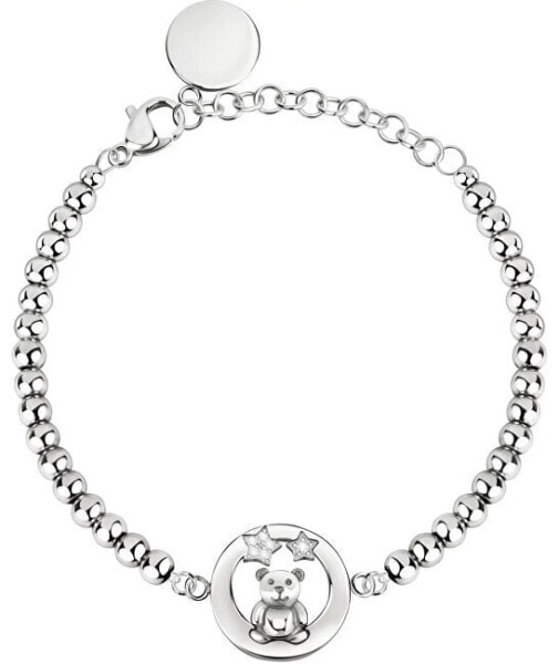 Steel bracelet teddy bear with crystals SOR25