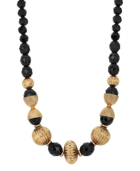 2028 black Acrylic Beads Adjustable Necklace